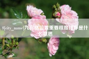 桦甸九宫格位置重要程度排序是什么意思