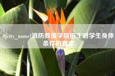 桦甸消防救援学院招生对学生身体条件的要求