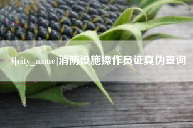桦甸消防设施操作员证真伪查询