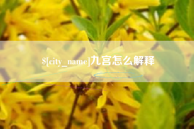 桦甸九宫怎么解释
