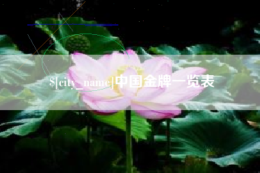 桦甸中国金牌一览表