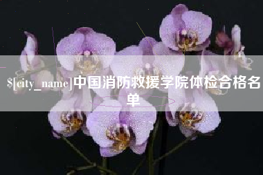 桦甸中国消防救援学院体检合格名单